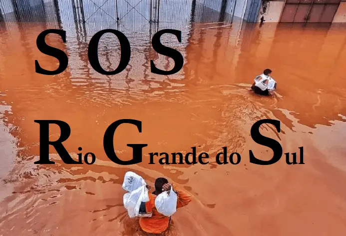 Campanha de pedido de ajuda para as vítimas das enchentes no Rio Grande do Sul. Ano de 2024.